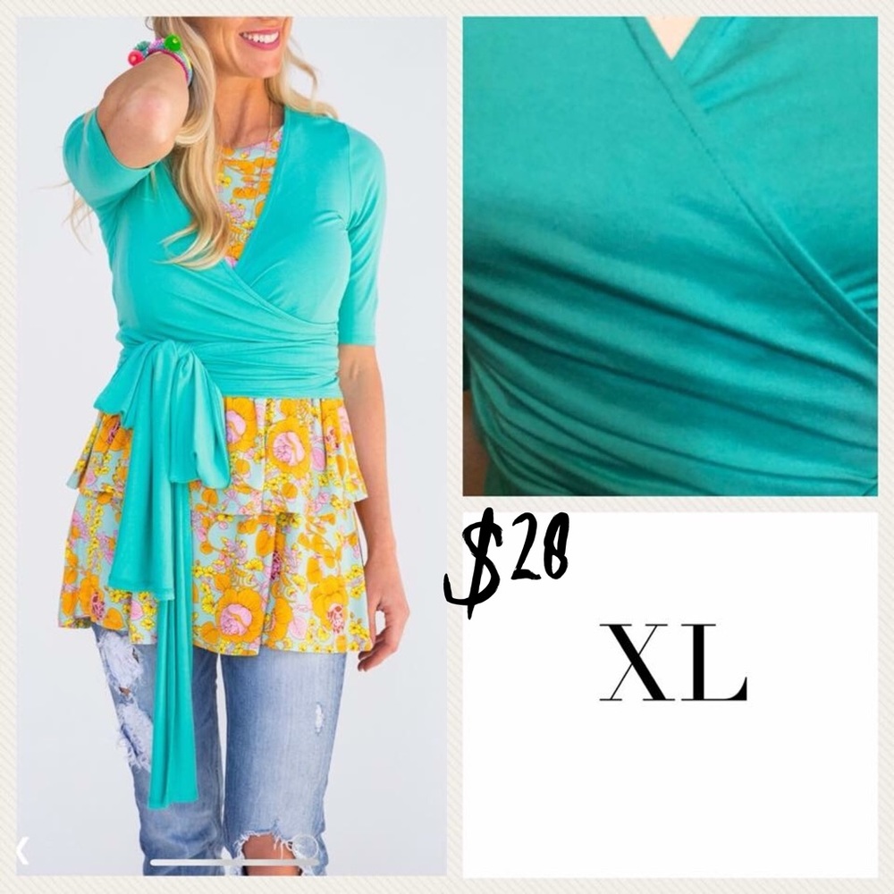 Turquoise wrap top